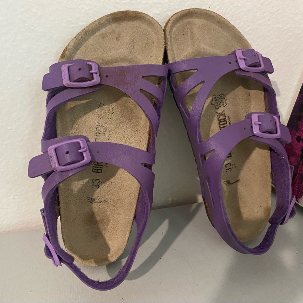 Pre-owned Birkenstock Sandal Girl’s Sz 33/C2 Patent Purple